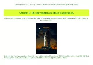 [[F.r.e.e D.o.w.n.l.o.a.d R.e.a.d]] Artemis I The Revolution In Moon Exploration. [PDF  mobi  ePub]