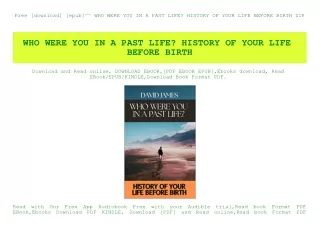 Free [download] [epub]^^ WHO WERE YOU IN A PAST LIFE HISTORY OF YOUR LIFE BEFORE BIRTH ZIP