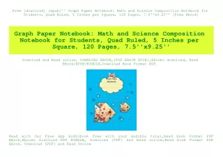 Free [download] [epub]^^ Graph Paper Notebook Math and Science Composition Notebook for Students  Quad Ruled  5 Inches p
