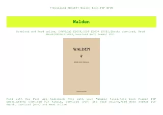 Download EBOoK@ Walden Book PDF EPUB