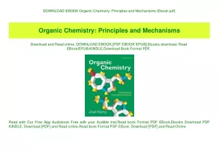 DOWNLOAD EBOOK Organic Chemistry Principles and Mechanisms (Ebook pdf)