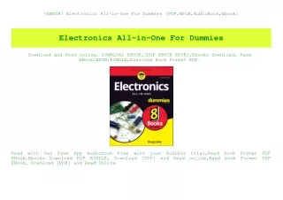 {EBOOK} Electronics All-in-One For Dummies [PDF EPuB AudioBook Ebook]