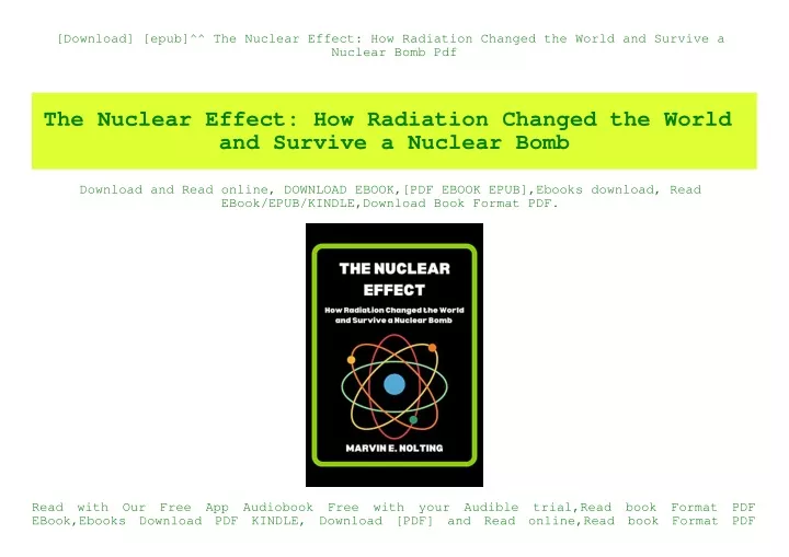 download epub the nuclear effect how radiation