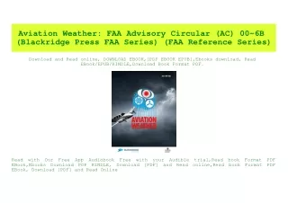 PDF) Aviation Weather FAA Advisory Circular (AC) 00-6B (Blackridge Press FAA Series) (FAA Reference Series) [R.A.R]