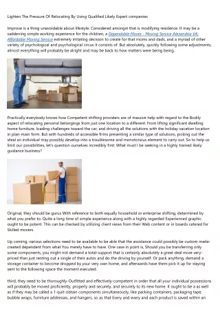 Is Tech Making Dependable Moves - Moving Service Alexandria VA, Affordable Movin