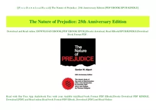 [[F.r.e.e D.o.w.n.l.o.a.d R.e.a.d]] The Nature of Prejudice 25th Anniversary Edition [PDF EBOOK EPUB KINDLE]