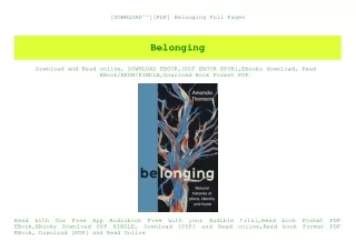 [DOWNLOAD^^][PDF] Belonging Full Pages