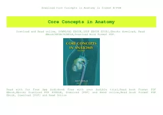 Download Core Concepts in Anatomy in format E-PUB