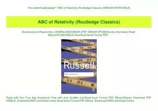 Free [download] [epub]^^ ABC of Relativity (Routledge Classics) [EBOOK EPUB KIDLE]