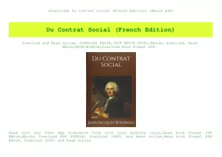 (Download) Du Contrat Social (French Edition) (Ebook pdf)
