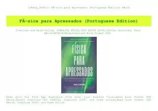 ((Read_[PDF])) FÃƒÂ­sica para Apressados (Portuguese Edition) EBook