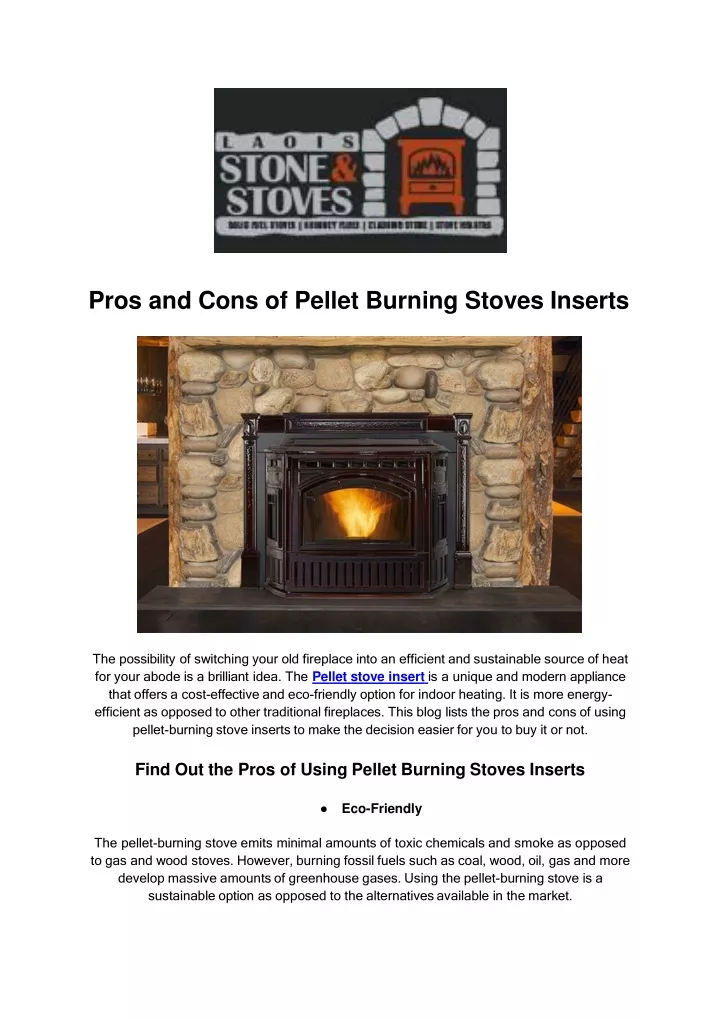 pros and cons of pellet burning stoves inserts