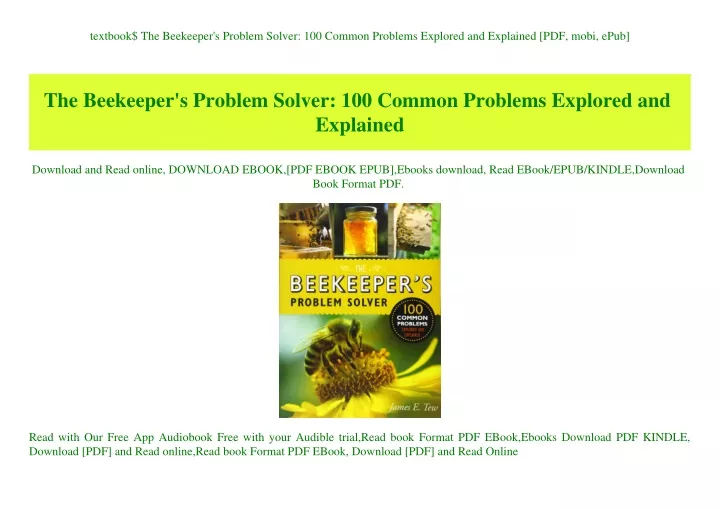 textbook the beekeeper s problem solver
