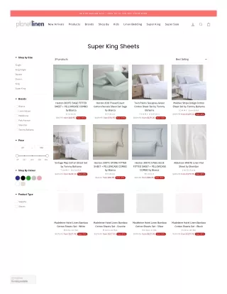 Super King Sheets – Planet Linen