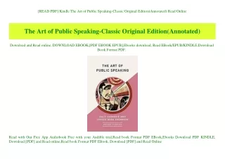 [READ PDF] Kindle The Art of Public Speaking-Classic Original Edition(Annotated) Read Online