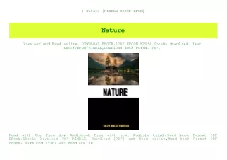 ^READ) Nature [KINDLE EBOOK EPUB]
