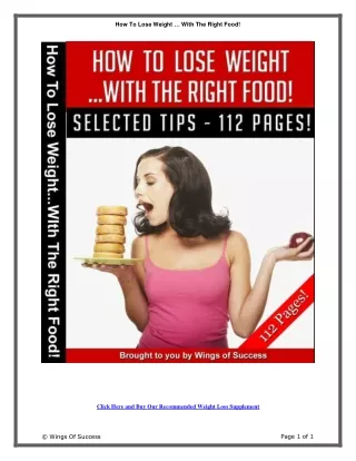 How to Lose Weight with the Right Food!