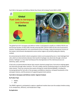fuel cells in aerospace and defense market
