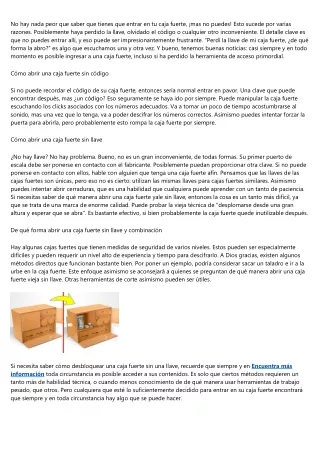 Metodos efectivos para abrir una caja de seguridad