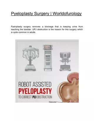 pyeloplasty surgery worldofurology