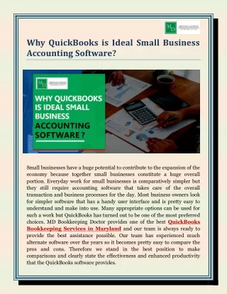 Why QuickBooks is Ideal Small Business Accounting Software