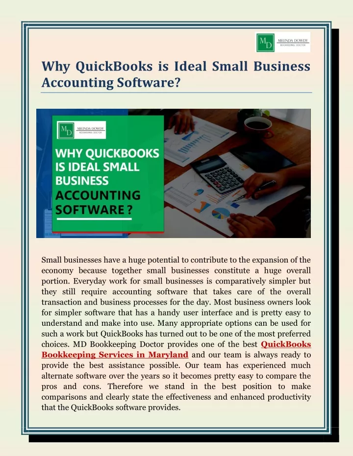 why quickbooks is ideal small business accounting