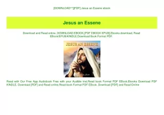[DOWNLOAD^^][PDF] Jesus an Essene ebook