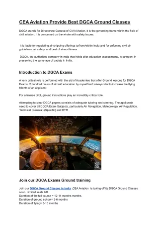 _DGCA Ground Classes in india