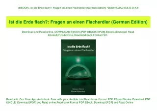 (EBOOK Ist die Erde flach Fragen an einen Flacherdler (German Edition) ^DOWNLOAD E.B.O.O.K.#