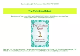 Download [ebook]$$ The Velveteen Rabbit READ PDF EBOOK