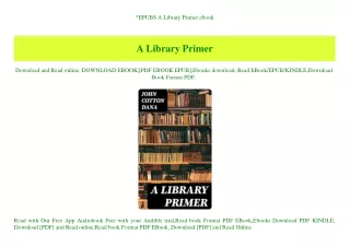 EPUB$ A Library Primer ebook