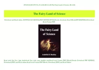 [F.R.E.E] [D.O.W.N.L.O.A.D] [R.E.A.D] The Fairy-Land of Science [R.A.R]