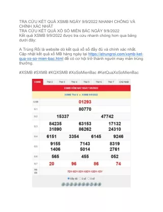 t ra c u k t qu xsmb ng y 9 9 2022 nhanh