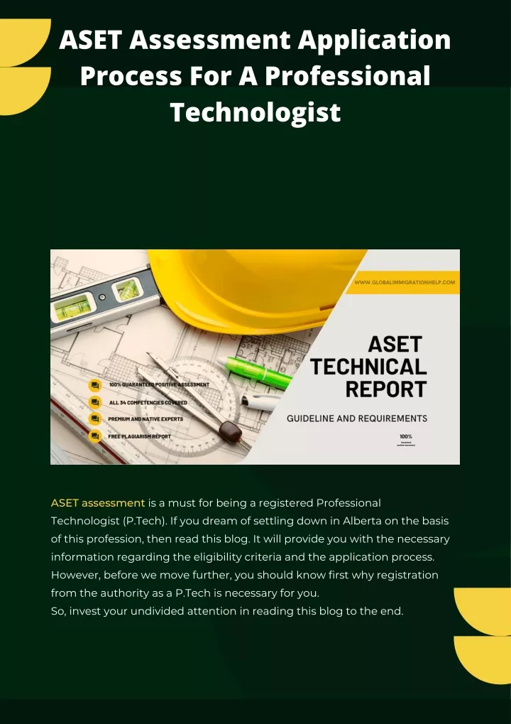 aset assessment application process