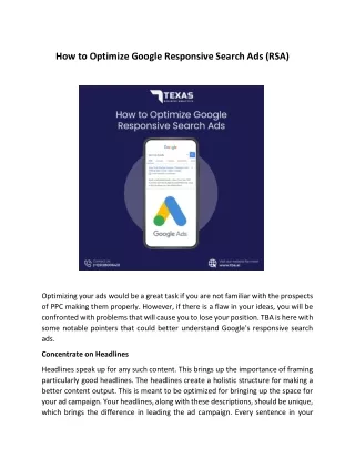 how to optimize google responsive search ads rsa