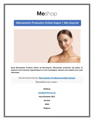 Mesoestetic Producten Online Kopen | Me-shop.be