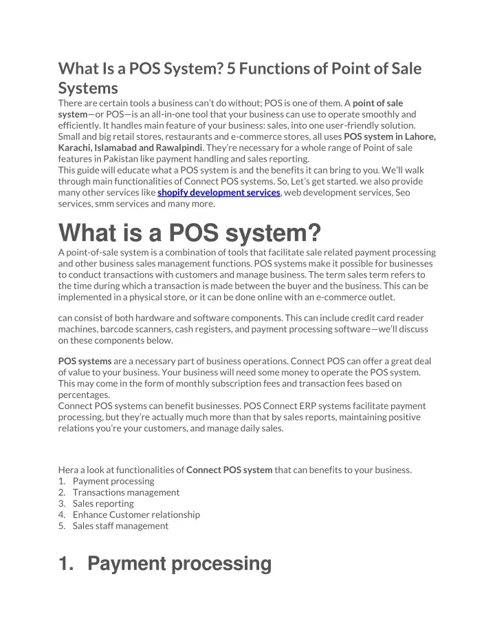 what is a pos system 5 functions of point of sale