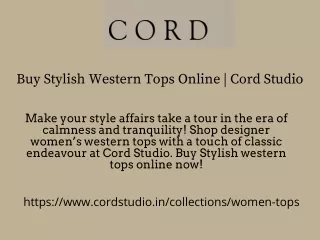 Style Western Tops Online  Cord Studio