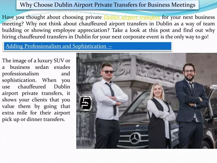 why choose dublin airport private transfers
