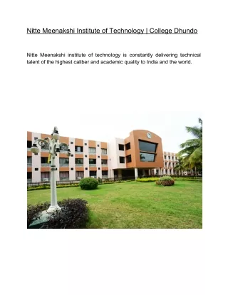 nitte meenakshi institute of technology college