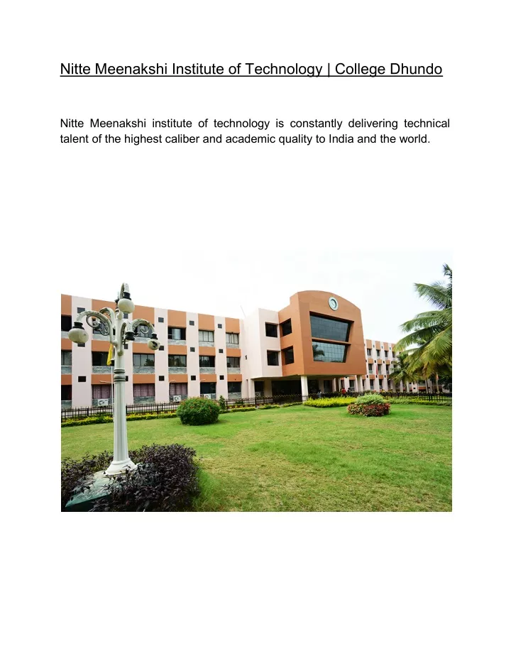 nitte meenakshi institute of technology college