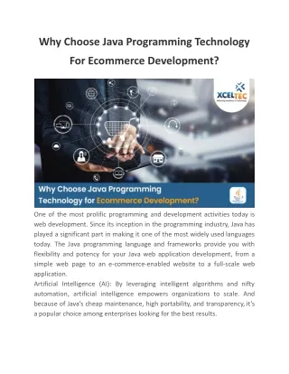 why choose java programming technology