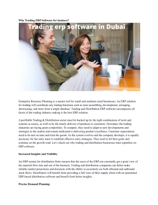 why trading erp software for business