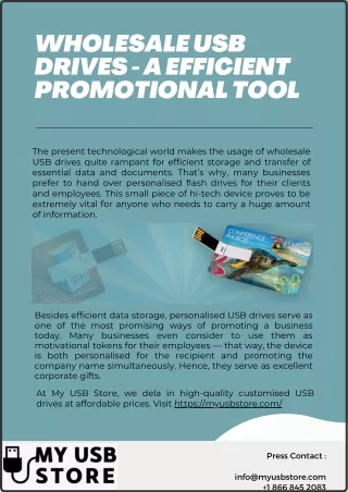 Wholesale USB Drives - A Efficient Promotional Tool