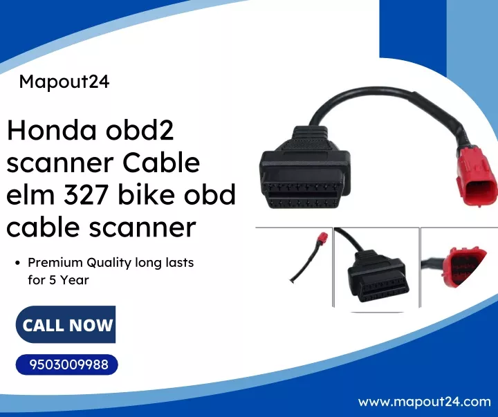 Honda obd2 scanner Cable elm 327 bike obd cable. 