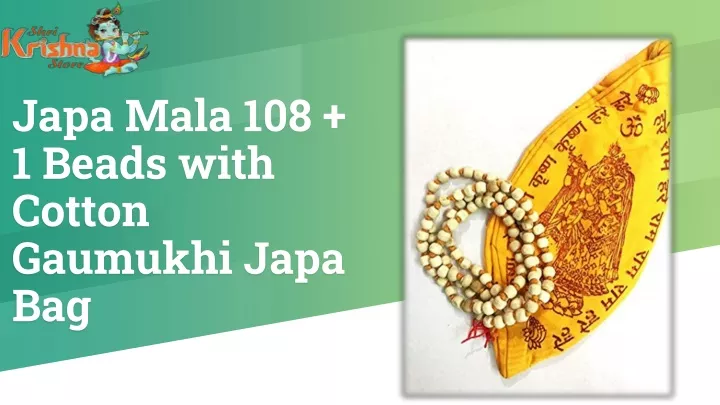 japa mala 108 1 beads with cotton gaumukhi japa bag