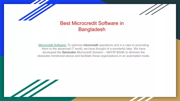 best microcredit software in bangladesh