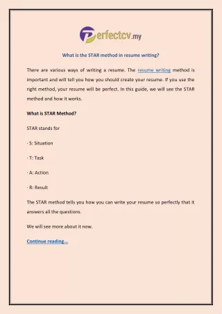 What is the STAR method in resume writing?