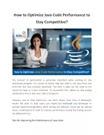 How to Optimize Java Code Performance to Stay Competitive? - slide 1