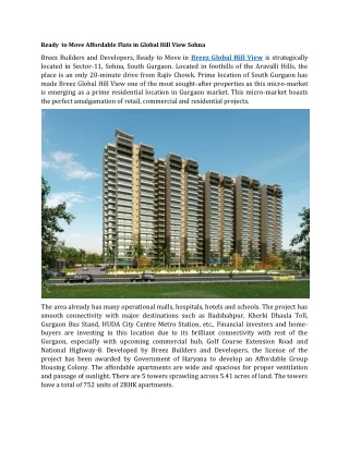 ready to move affordable flats in global hill